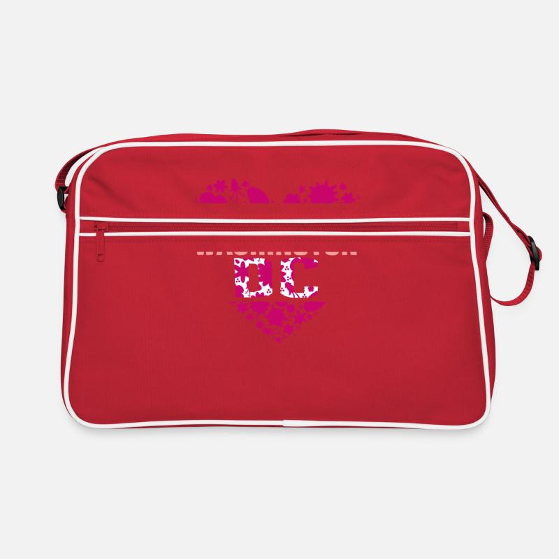 Washington DC Hemd, Kirschblüte Herz Blumen Retro Tasche
