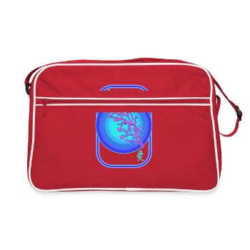 Chemise en fleurs de cerisier, fleurs de sakura Vaporwave - Sac Retro - rouge/blanc - Devant