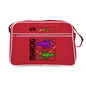 Mardi Gras Fleur De Lis Hemd, Langusten Mardi - Retro Tasche - Rot/Weiß - Vorne