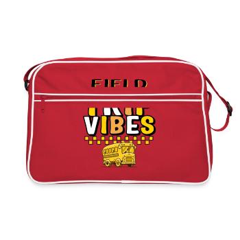 Last Day of School Shirt, Field Trip Vibes Tee, - Retro Bag - red/white - Front