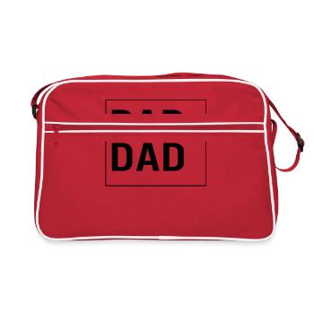 Vater-Shirt, Rad-Dad-T-Shirt, Protektoren-Anbieter - Retro Tasche - Rot/Weiß - Vorne