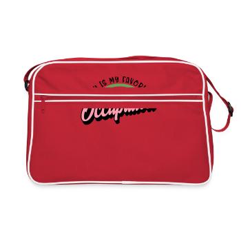 Ergotherapeuten-Shirt, Spielen ist mein Favorit - Retro Tasche - Rot/Weiß - Vorne