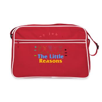 Chemise de professeur, j’aime mon travail pour tous les petits - Sac Retro - rouge/blanc - Devant