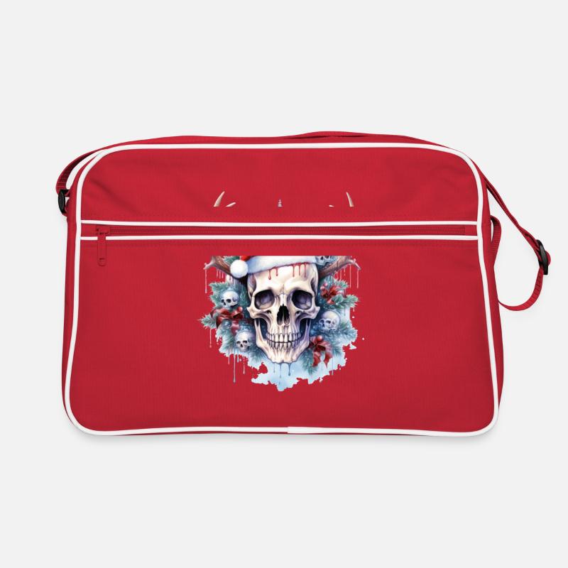 Frosty Celebration tête de mort Tee Noël magique Sac Retro