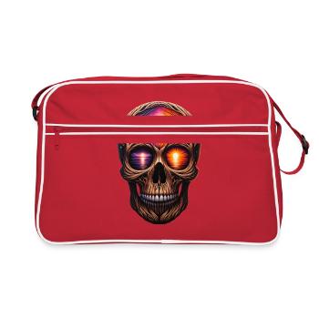 Dawn of Hope Totenkopf Shirt Rettungsleine und Solidarität - Retro Tasche - Rot/Weiß - Vorne