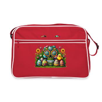 Oeuf de Pâques tête de mort chemise 's Basket squelette Tee - Sac Retro - rouge/blanc - Devant