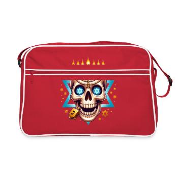 Festival of Lights Skull Tee Hanukkah Menorah - Retro Bag - red/white - Front