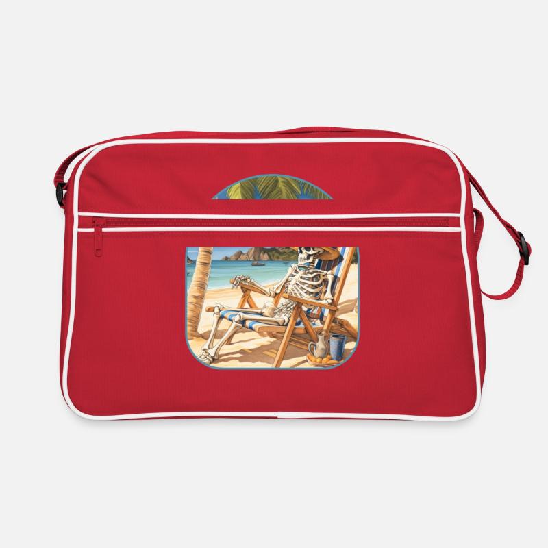 Beach Bum Skeleton Surf’s Up Rock Sac Retro