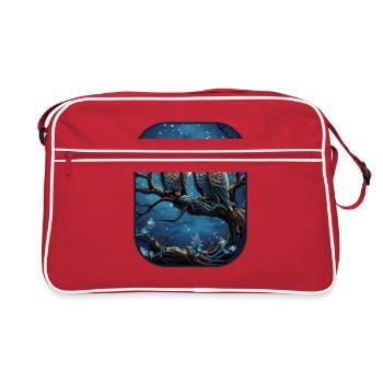 Ninja Owls Midnight Warriors T-Shirt - Retro Tasche - Rot/Weiß - Vorne