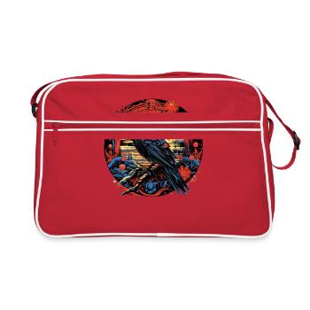 Folklore crow tales symbols - Retro Bag - red/white - Front