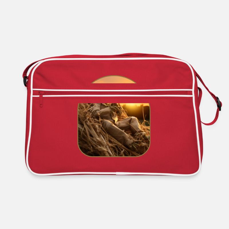 Frog Haystack Sunset Watching Countryside Retro Bag
