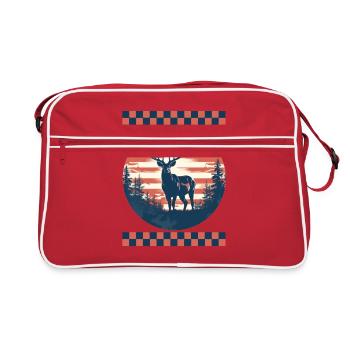 Flèches circulaires du drapeau américain pointant la forêt - Sac Retro - rouge/blanc - Devant