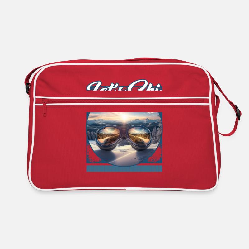 Let’s Ski Masque de ski Snowy Valley Reflection Sac Retro