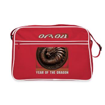 Chines Nouvel An de Dragon Cuir Embossé - Sac Retro - rouge/blanc - Devant