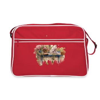 Lévrier italien Chien Cottagecore Balcony Bliss - Sac Retro - rouge/blanc - Devant