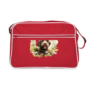 Lagotto Romagnolo Chien Cottagecore Truffe - Sac Retro - rouge/blanc - Devant
