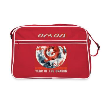 Chines New Year of Dragon Calligraphy Style - Retro Bag - red/white - Front