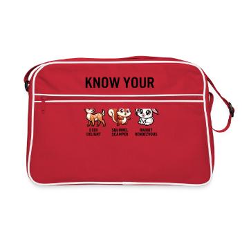 Chemise de la jungle, connaissez votre cerf du règne animal - Sac Retro - rouge/blanc - Devant