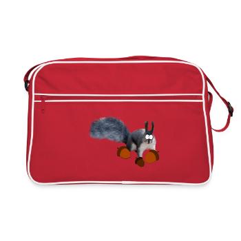 Comic Eichhörnchen - Retro Tasche - Rot/Weiß - Vorne