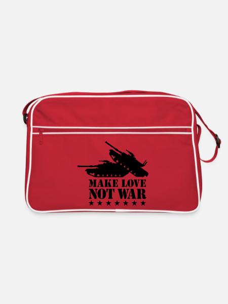Faites l'amour pas la guerre 1Clr - Sac Retro - rouge/blanc - Devant