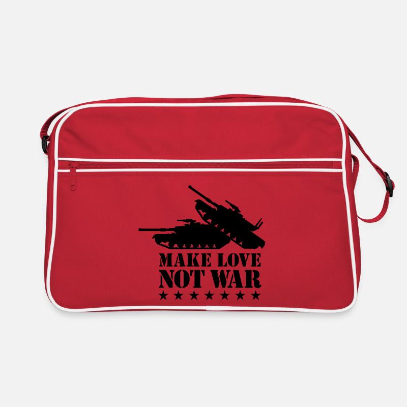 Make love not war 1clr Retro Tasche