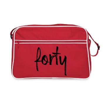 40 forty birthday gift number 40 number - Retro Bag - red/white - Front