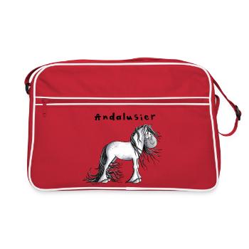Knuffiger Andalusier - Retro Tasche - Rot/Weiß - Vorne