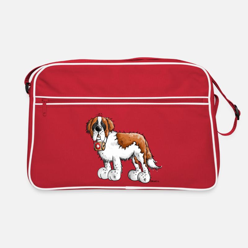Der Bernhardiner - Retro Tasche - Rot/Weiß