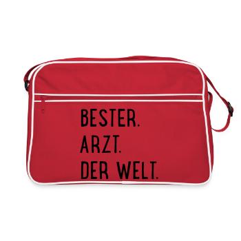 bester arzt - Retro Tasche - Rot/Weiß - Vorne