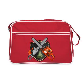 Tronçonneuses sur bouclier - Sac Retro - rouge/blanc - Devant