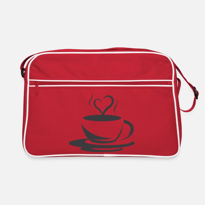 Cafe Kaffee Illustration Logo icon Herz Liebe Retro Tasche