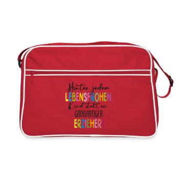 Großartiger Erzieher - Retro Tasche - Rot/Weiß - Vorne