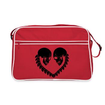 Heart of black skulls - Retro Bag - red/white - Front