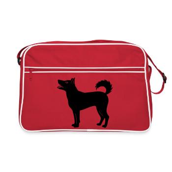 Dog shadow figure year of the dog - Retro Bag - red/white - Front