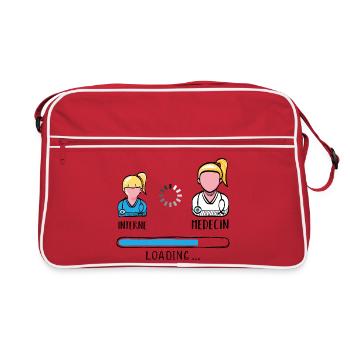 Chargement Interne Médecin Humour Futur Médecin - Sac Retro - rouge/blanc - Devant