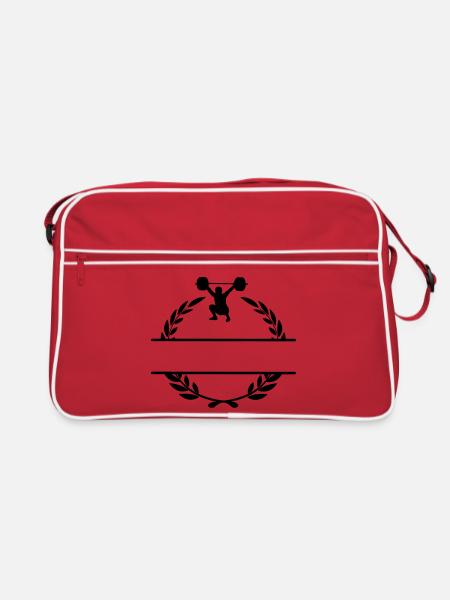 Haltérophile en couronne de laurier - Sac Retro - rouge/blanc - Devant