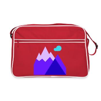 montagne, ski, ski alpin - Sac Retro - rouge/blanc - Devant