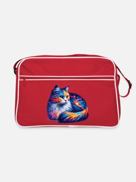 Chat - Sac Retro - rouge/blanc