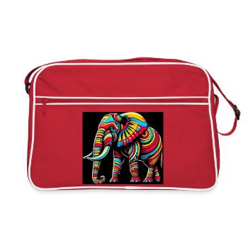 Elephant Pop Art - Retro Bag - red/white - Front