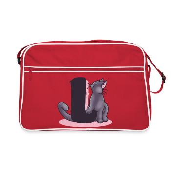 Lettre L du chat - Sac Retro - rouge/blanc - Devant