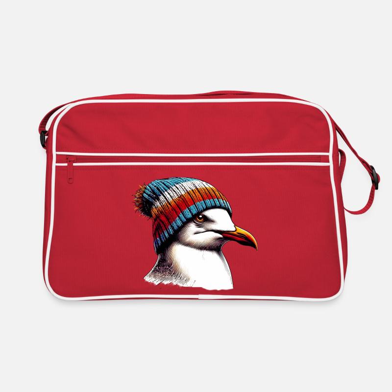 Möwe - Retro Tasche - Rot/Weiß