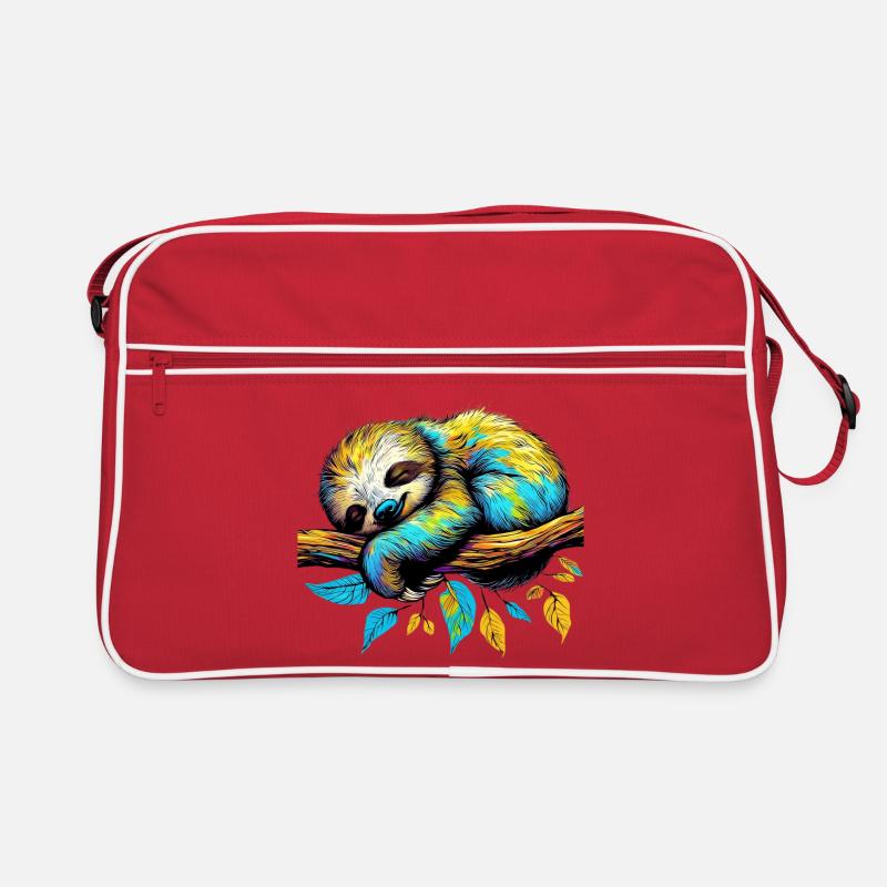Faultier - Retro Tasche - Rot/Weiß
