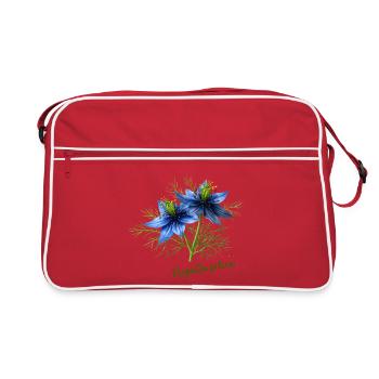 Nigella sativa - illustration botanique - Sac Retro - rouge/blanc - Devant