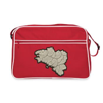 Carte Bretagne Pierre – Identité & Fierté Bretonne - Sac Retro - rouge/blanc - Devant
