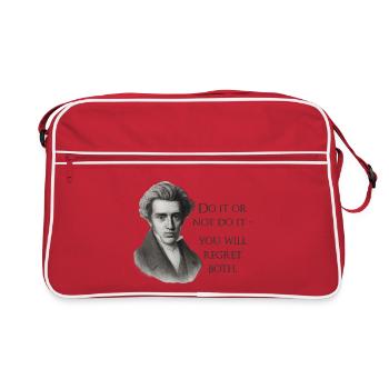 Kierkegaard Quote: Do it or not do it - Retro Bag - red/white - Front