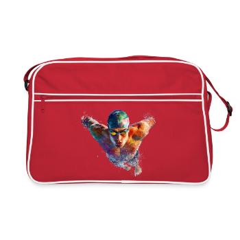 Wasserschwimmer Farbexplosion - Retro Tasche - Rot/Weiß - Vorne