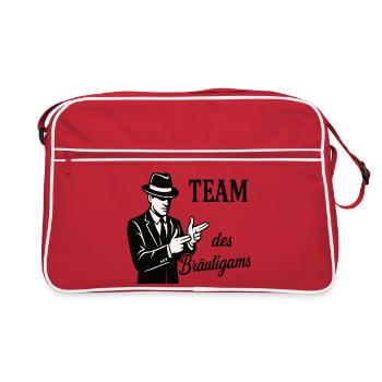 T-shirt avec logo de l’équipe du marié - Sac Retro - rouge/blanc - Devant