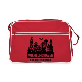Wilhelmshaven Silhouette City of Friesland Moin - Retro Bag - red/white - Front