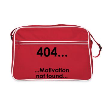 University Saying "Error404" Student Gift, Students - Retro Bag - red/white - Front