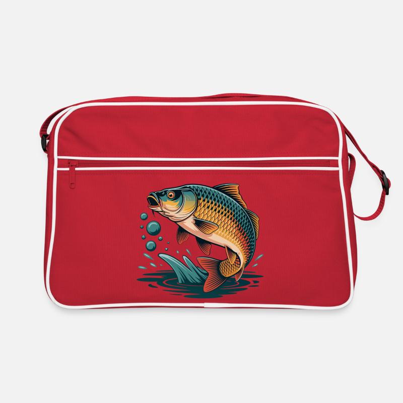 Springender Karpfen  Retro Tasche